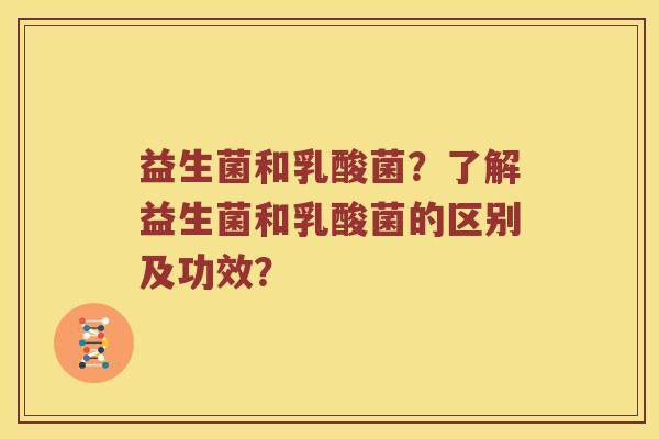 益生菌和乳酸菌？了解益生菌和乳酸菌的区别及功效？