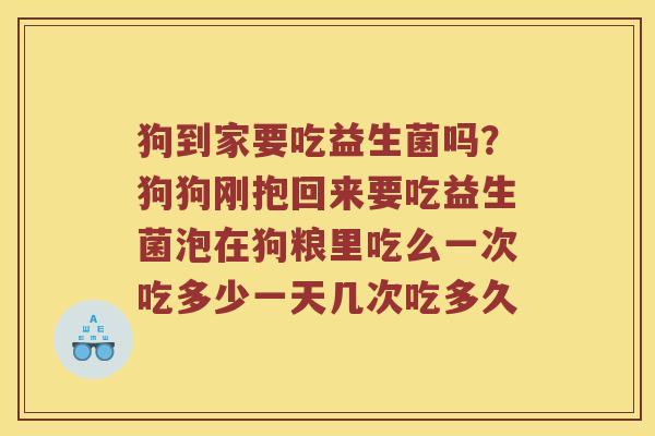 狗到家要吃益生菌吗？狗狗刚抱回来要吃益生菌泡在狗粮里吃么一次吃多少一天几次吃多久