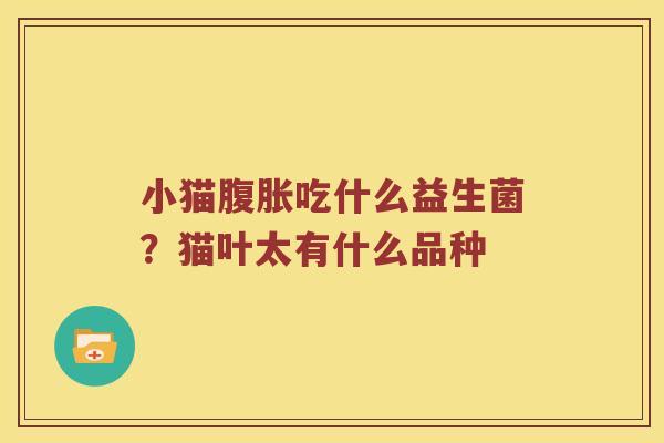 小猫腹胀吃什么益生菌？猫叶太有什么品种