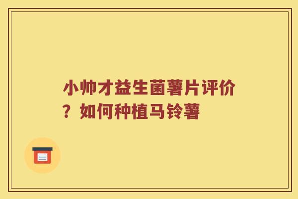 小帅才益生菌薯片评价？如何种植马铃薯