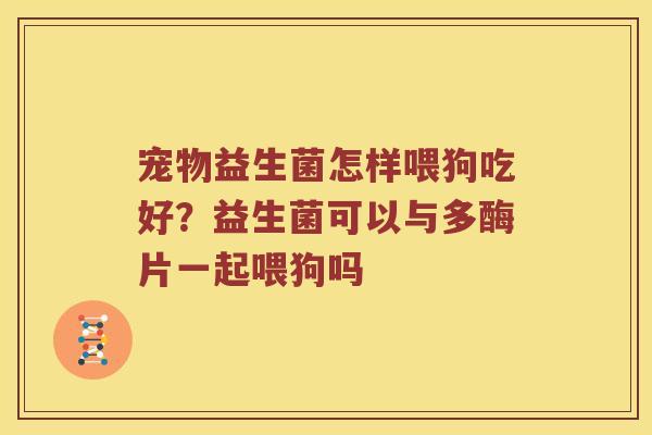 宠物益生菌怎样喂狗吃好？益生菌可以与多酶片一起喂狗吗