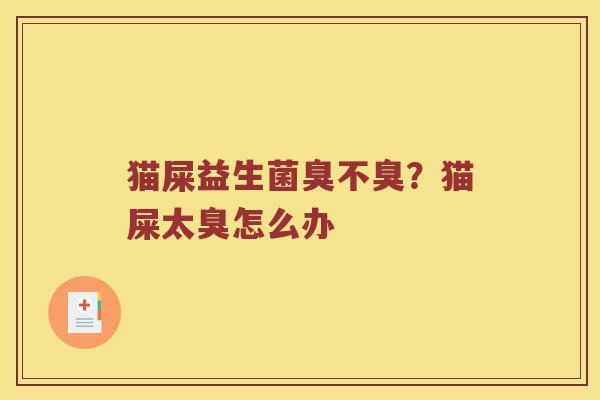 猫屎益生菌臭不臭？猫屎太臭怎么办