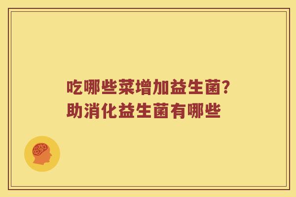 吃哪些菜增加益生菌？助消化益生菌有哪些