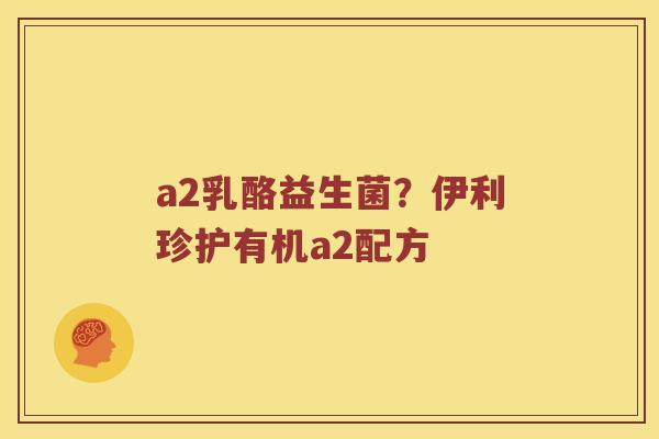 a2乳酪益生菌？伊利珍护有机a2配方