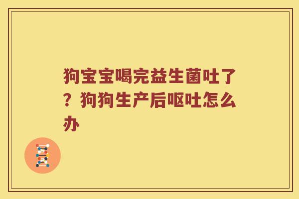 狗宝宝喝完益生菌吐了？狗狗生产后怎么办