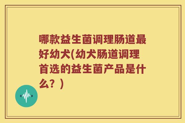哪款益生菌调理肠道最好幼犬(幼犬肠道调理首选的益生菌产品是什么？)