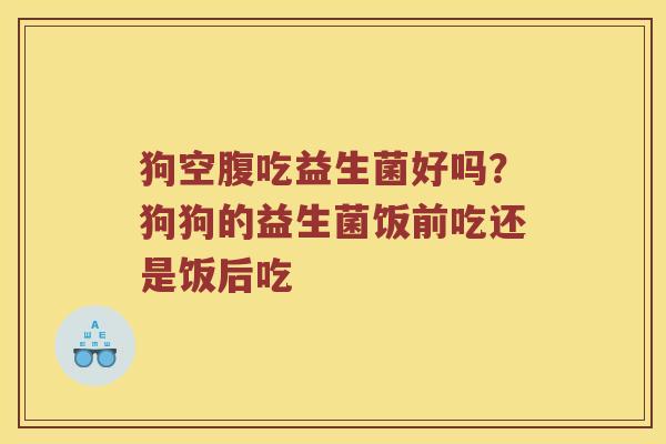 狗空腹吃益生菌好吗？狗狗的益生菌饭前吃还是饭后吃