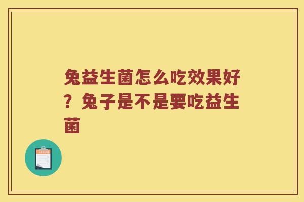 兔益生菌怎么吃效果好？兔子是不是要吃益生菌