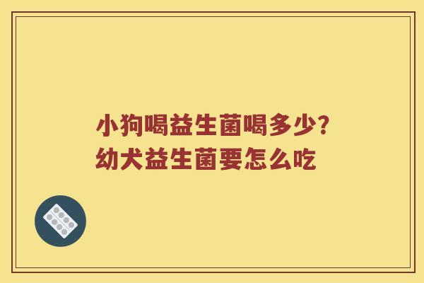 小狗喝益生菌喝多少?幼犬益生菌要怎么吃 小狗喝益生菌喝多少?幼犬益生菌要怎么吃