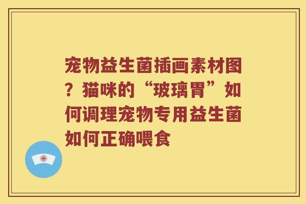 宠物益生菌插画素材图?猫咪的“玻璃胃”如何调理宠物专用益生菌如何正确喂食 宠物益生菌插画素材图?猫咪的“玻璃胃”如何调理宠物专用益生菌如何正确喂食