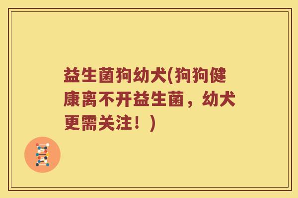 益生菌狗幼犬(狗狗健康离不开益生菌,幼犬更需关注!) 益生菌狗幼犬(狗狗健康离不开益生菌,幼犬更需关注!)