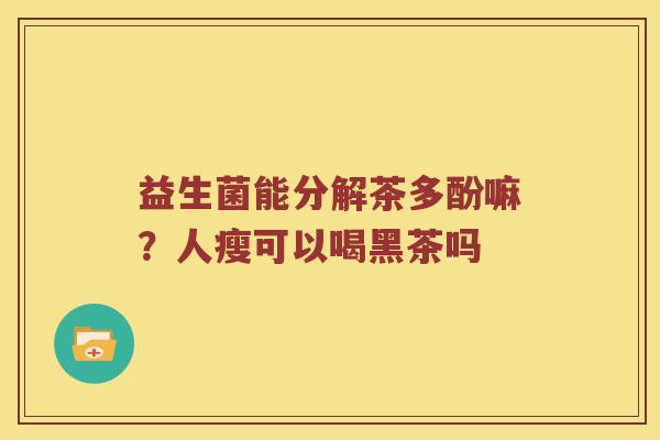 益生菌能分解茶多酚嘛？人瘦可以喝黑茶吗
