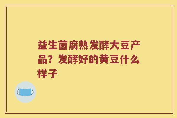 益生菌腐熟发酵大豆产品?发酵好的黄豆什么样子 益生菌腐熟发酵大豆产品?发酵好的黄豆什么样子