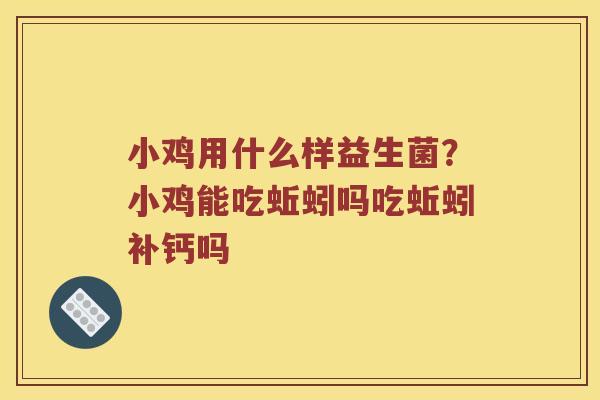 小鸡用什么样益生菌?小鸡能吃蚯蚓吗吃蚯蚓补钙吗 小鸡用什么样益生菌?小鸡能吃蚯蚓吗吃蚯蚓补钙吗