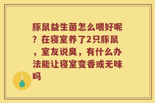 豚鼠益生菌怎么喂好呢？在寝室养了2只豚鼠，室友说臭，有什么办法能让寝室变香或无味吗