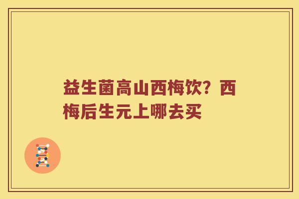 益生菌高山西梅饮？西梅后生元上哪去买