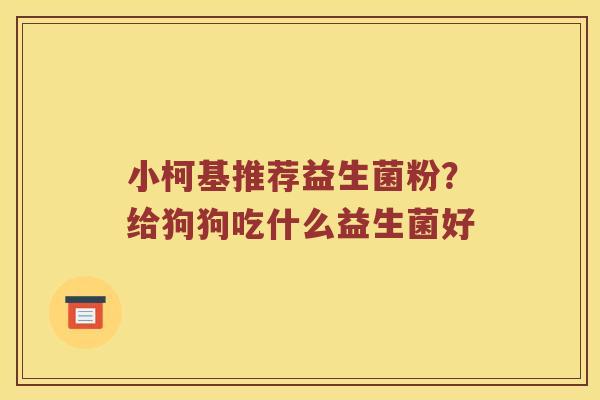 小柯基推荐益生菌粉？给狗狗吃什么益生菌好