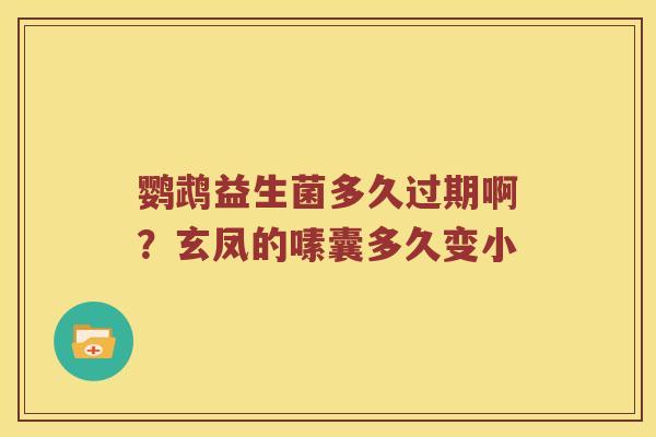 鹦鹉益生菌多久过期啊？玄凤的嗉囊多久变小