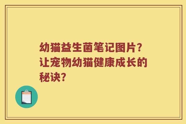幼猫益生菌笔记图片？让宠物幼猫健康成长的秘诀？