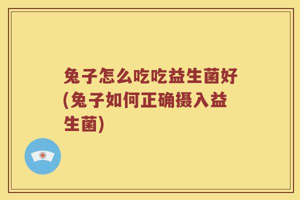 兔子怎么吃吃益生菌好(兔子如何正确摄入益生菌)