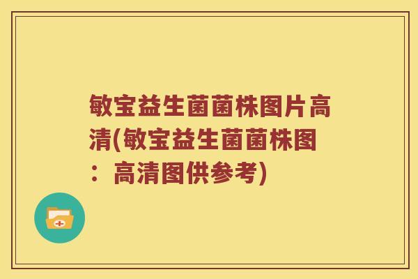 敏宝益生菌菌株图片高清(敏宝益生菌菌株图：高清图供参考)