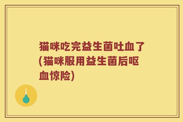 猫咪吃完益生菌吐血了(猫咪服用益生菌后呕血惊险)