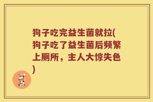 狗子吃完益生菌就拉(狗子吃了益生菌后频繁上厕所，主人大惊失色)