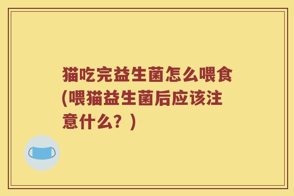 猫吃完益生菌怎么喂食(喂猫益生菌后应该注意什么？)