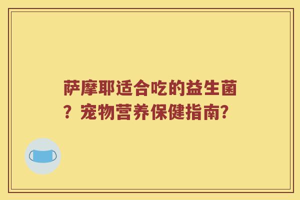 萨摩耶适合吃的益生菌？宠物营养保健指南？