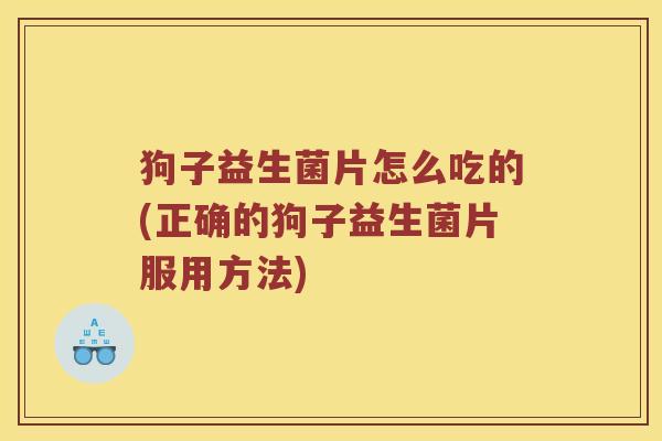 狗子益生菌片怎么吃的(正确的狗子益生菌片服用方法)