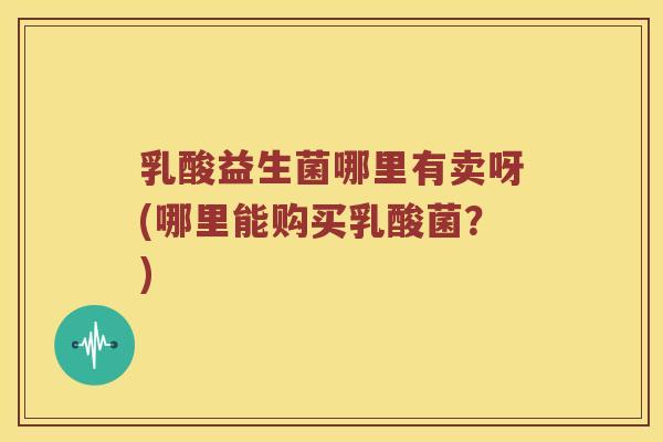 乳酸益生菌哪里有卖呀(哪里能购买乳酸菌？)