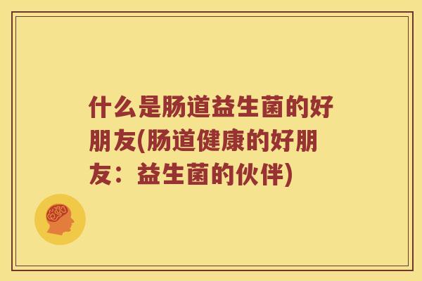 什么是肠道益生菌的好朋友(肠道健康的好朋友：益生菌的伙伴)