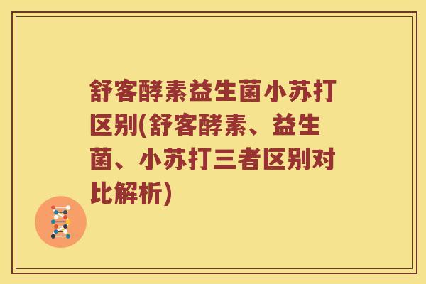 舒客酵素益生菌小苏打区别(舒客酵素、益生菌、小苏打三者区别对比解析)
