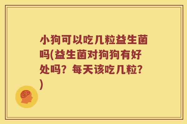 小狗可以吃几粒益生菌吗(益生菌对狗狗有好处吗？每天该吃几粒？)