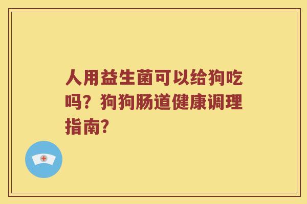人用益生菌可以给狗吃吗？狗狗肠道健康调理指南？