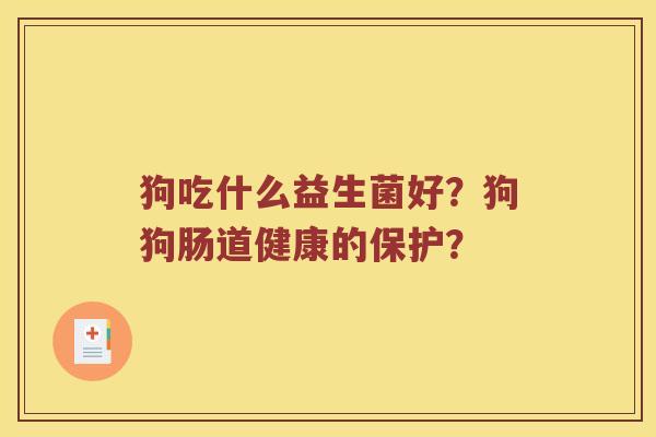 狗吃什么益生菌好？狗狗肠道健康的保护？