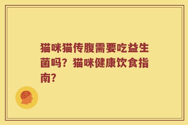 猫咪猫传腹需要吃益生菌吗？猫咪健康饮食指南？