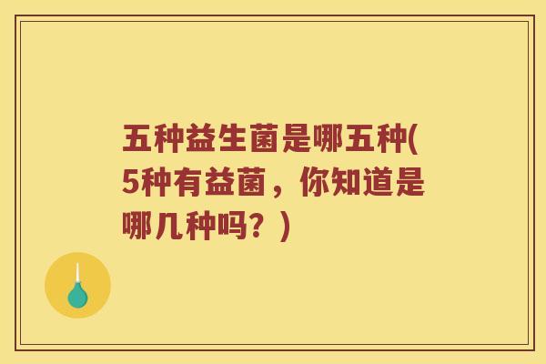 五种益生菌是哪五种(5种有益菌，你知道是哪几种吗？)