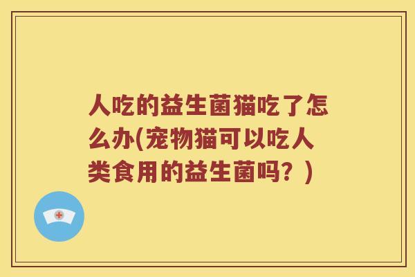 人吃的益生菌猫吃了怎么办(宠物猫可以吃人类食用的益生菌吗？)