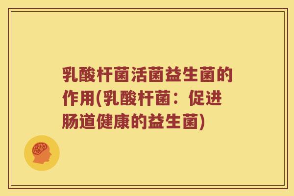 乳酸杆菌活菌益生菌的作用(乳酸杆菌:促进肠道健康的益生菌) 乳酸杆菌活菌益生菌的作用(乳酸杆菌:促进肠道健康的益生菌)