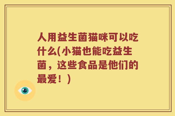 人用益生菌猫咪可以吃什么(小猫也能吃益生菌，这些食品是他们的最爱！)