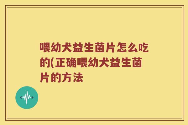 喂幼犬益生菌片怎么吃的(正确喂幼犬益生菌片的方法