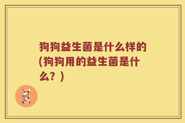 狗狗益生菌是什么样的(狗狗用的益生菌是什么？)