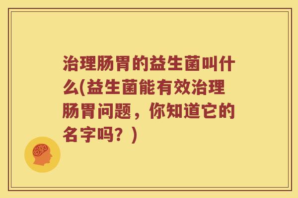 治理肠胃的益生菌叫什么(益生菌能有效治理肠胃问题，你知道它的名字吗？)