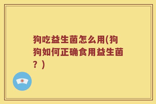 狗吃益生菌怎么用(狗狗如何正确食用益生菌？)