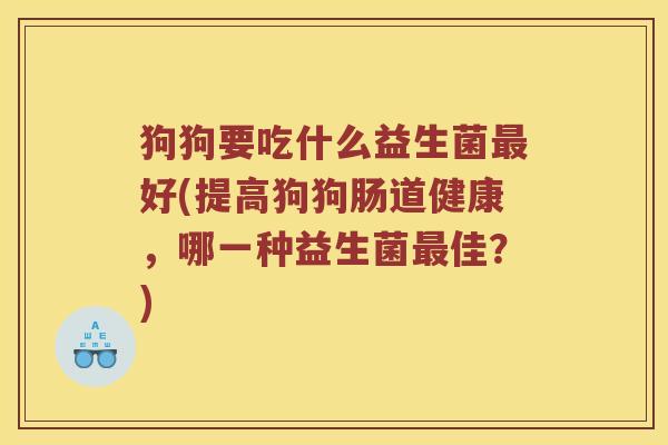 狗狗要吃什么益生菌最好(提高狗狗肠道健康，哪一种益生菌最佳？)