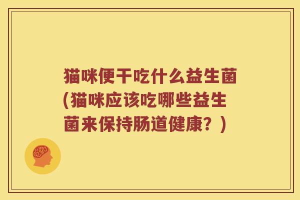 猫咪便干吃什么益生菌(猫咪应该吃哪些益生菌来保持肠道健康？)