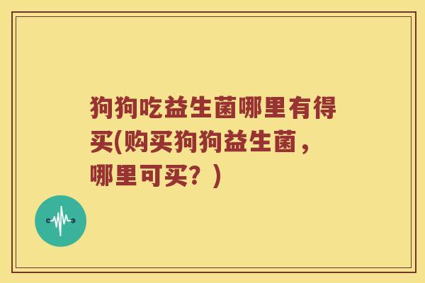 狗狗吃益生菌哪里有得买(购买狗狗益生菌，哪里可买？)