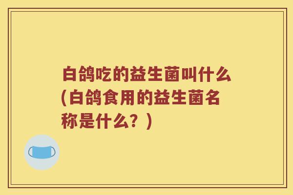 白鸽吃的益生菌叫什么(白鸽食用的益生菌名称是什么？)
