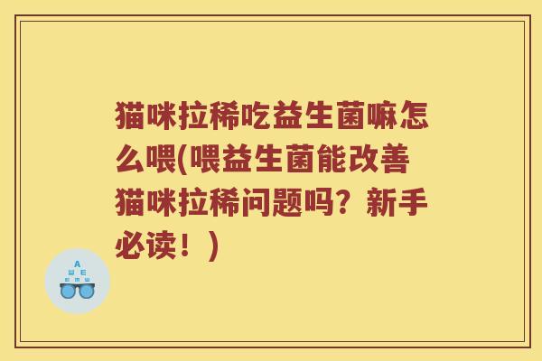 猫咪拉稀吃益生菌嘛怎么喂(喂益生菌能改善猫咪拉稀问题吗？新手必读！)